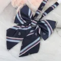 JK Uniform Bow Tie Sailor Shirt Ribbon Cute Japanese School Style Necktie Accessory - Dark Blue Small Pinwheel Ribbon Bow