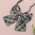 Japanese JK plaid bow tie for women, perfect for school uniform, shirt and graduation. - Goshawk Gray