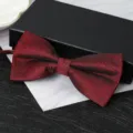 Elegant men's glitter bow tie wedding groom party formal shirt accessory wine red - Retro Wine Red Bowtie