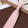 Men pink zipper tie stylish business formal necktie wedding groom pre-tied fashion accessory - Soft Cloud Pavilion - Light Pink 8cm Zipper Tie