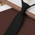 Men's Classic Black Zipper Tie Professional Business Formal Wear Solid Color Necktie SKU - Soft Cloud Pavilion - Black 8cm Zipper Tie