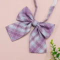 Japanese JK plaid bow tie purple collar flower student uniform accessory sweet sailor suit - Hibiscus Purple