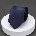 Men's blue business formal tie, elegant dark plaid pattern for professional work and wedding. - Blue Rhombus