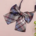 Japanese style plaid bow tie JK uniform necktie school girl shirt accessory - Sea Coral