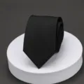 Classic solid black men's business necktie professional formal wear for wedding events - Black Small Grid Dot