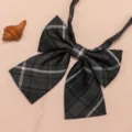 Japanese style plaid JK bow tie sailor uniform collar flower cute student fashion accessory - Smoky Gray Plaid