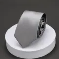 Classic Gray Silk Necktie For Men Business Formal Suit Tie Variant Model Choices - Gray Smooth