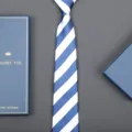 Blue striped zipper necktie with gift box for men business formal wear wedding events. - 8cm L002 Zipper (Long Gift Box)