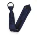Dark blue paisley zipper necktie for men, slim 6cm wedding business suit necktie. - Zipper Style / Blue Paisley