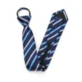 Blue stripe slim zipper necktie for men and women, 6cm width formal business wedding tie. - Zipper Style / Fashion Blue Stripe