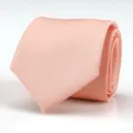 Solid pink men's business necktie with fine twill texture, classic formal wear detail shot. - Lotus Pink Solid Style