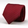 Classic red men's business tie detail, premium textured fabric for formal wedding suits. - Dark Burgundy Jacquard Style / 8cm Wide / Burgundy