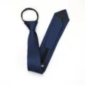 Blue zipper necktie for men and women formal business wedding narrow lazy tie 6cm new - Zipper Style / Navy Blue Solid