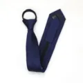 Men women navy blue zipper necktie formal business interview wedding 6cm narrow tie. - Zipper Style / Blue Dark Stripe