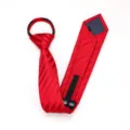 Red zipper tie for men and women, convenient lazy necktie for formal business, wedding, and daily office wear. - Zipper Style / Red Stripe