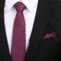 8cm Rood Blauw Paisley Rits + Pocket Square