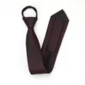 Burgundy zipper tie detail view, easy-to-wear lazy necktie for men and formal business wear. - Zipper Style / Elegant Wine Red