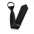 Black zipper tie for men and women, skinny lazy necktie 6cm for formal business wedding - Zipper Style / Classic Black Stripe