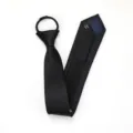Black zipper necktie 6cm narrow formal tie for men and women business wedding office wear detail - Zipper Style / Black Smooth