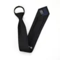Black zipper necktie for men and women, convenient lazy tie design, 6cm narrow formal tie. - Zipper Style / Black Fine Lines