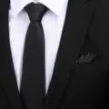 Heren Klassiek Zwarte Das Pak Set Trouwen Zakelijk Formele Stropdas Accessoire - 8cm Zwart Glanzend Rits + Pocket Square
