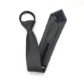 Dark grey zipper tie for men and women, 6cm slim business formal necktie for office wedding. - Zipper Style / Gray Matte Plain