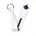 White zipper tie for men and women, easy wear narrow necktie for business office wedding. - Zipper Style / Solid White