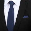 Blauwe zakelijke pak stropdas set met pochet, elegante heren formele accessoire. - 8cm Blauw Sneeuwvlok Rits + Pocket Square