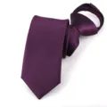 Corbata con cremallera violeta para hombres y mujeres, corbata fácil de usar para ropa formal. - Púrpura Sólido Cremallera