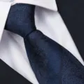Variante cravatta in seta paisley blu scuro, elegante cravatta da uomo d'affari. - Cravatta Fatta A Mano(ZSLD043) / Blu scuro
