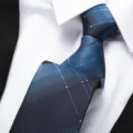 Classic blue striped necktie for men business formal wear wedding party suit necktie - 8cm New 027 Zipper