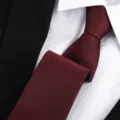 Burgundy necktie for men and women, classic dark red business suit tie with fine texture. - 8cm Calm Burgundy Zipper