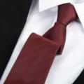 Red herringbone business necktie formal suit accessory for men and wedding wear professional look - 8cm Dark Red Herringbone Zipper