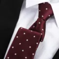 Classic Red Polka Dot Necktie for Men Women Formal Business Wedding Suit Tie Accessory - 8cm Burgundy White Dot Zipper