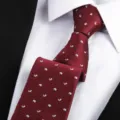 Red silk necktie with cute whale pattern business formal suit shirt wedding neckwear. - 8cm Burgundy White Paisley Zipper