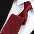 Burgundy Striped Zipper Tie Men Women Business Formal Necktie Red Wedding Suit Accessory - 8cm Burgundy Large Grid Zipper
