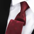 Classic wine red business necktie for men, elegant patterned fabric for formal wedding suits. - 8cm Burgundy Block Zipper