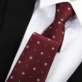 Red silk texture business formal necktie with classic polka dot pattern for men suit wear. - 8cm Burgundy Concentric Circle Zipper