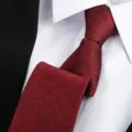 Classic dark red textured necktie for men formal business wedding wear elegant style - 8cm Retro Burgundy Zipper