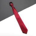Variante cravatta rossa con zip, cravatta formale da lavoro preannodata per matrimonio - 8cm Borgogna Liscio Cerniera