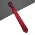 Cravatta con cerniera rossa per uomo e donna, accessorio da sposa d'affari comoda da indossare. - 7cm Rosso Vino Liscio Zip