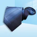 Close-up detail of the stylish blue striped zipper tie, showing fine fabric texture and neat fold. - 8cm New 027 Zipper