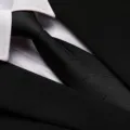 Men's formal black business zipper necktie with geometric texture for professional wear and suits. - 8cm Black Snowflake Zipper