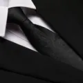 Classic black paisley necktie for men formal business wedding suit detail elegant design - 8cm Black Paisley Zipper