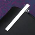 Stainless steel silver tie clip detail showing polished rectangular surface and clip mechanism. - Tie Clip J102 (Gift Box)