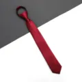 Cravatta rossa con zip per uomo e donna, cravatta preannodata elegante per matrimonio formale. - 6cm Rosso Vino Liscio Corto Zip
