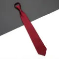 Cravatta rossa a righe con cerniera per uomo e donna, elegante cravatta da lavoro formale. - 8cm Borgogna Twill Cerniera