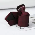 Burgundy zipper tie with subtle polka dots, elegant business necktie accessory for men. - Burgundy Starry Sky Zipper Tie