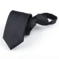 Corbata negra con cremallera para hombres y mujeres ropa formal de negocios elegante. - Negro Clásico Raya Cremallera