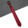 Cravatta con zip a righe rosse uomo donna matrimonio affari stile formale elegante - 6cm Rosso Vino Twill Zip